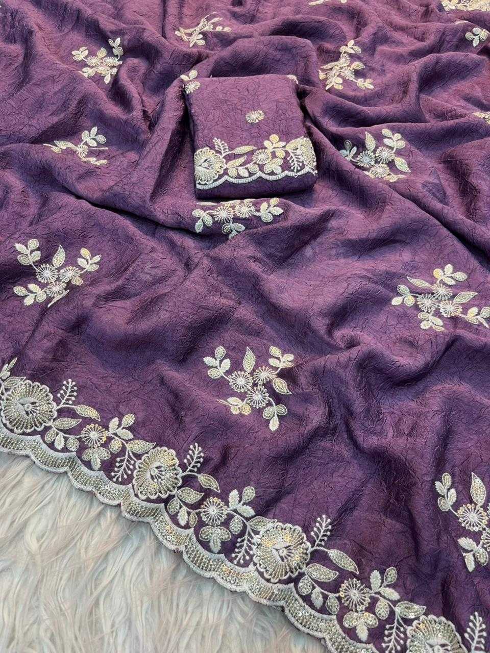 Ynf Crush Silk KESH671 ree Sarees Wholesale Fancy Sarees Sequin Sarees Embroidered Sarees Manufacturer- Kapda Export