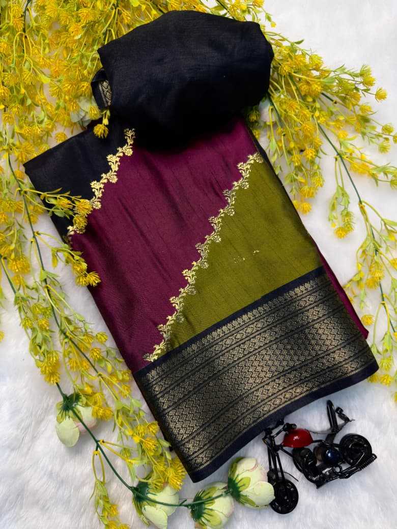 Ynf Dola Silk KESH573 305 Sarees Festive Collections Wholesale Black Sarees Silk Sarees Sarees With Blouse Manufacturer- Kapda Export