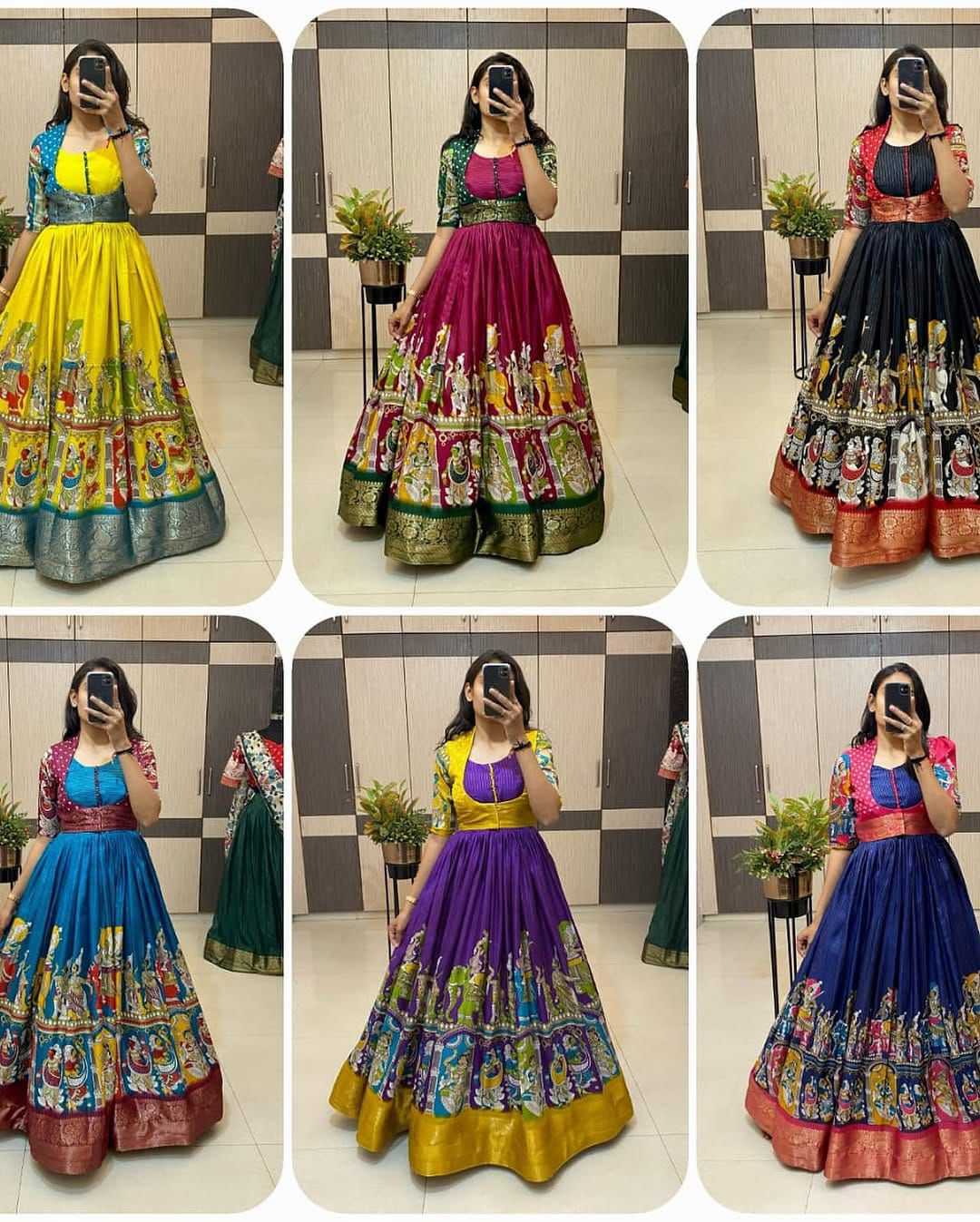 Ynf Dola Silk RIN235 101 Gowns Festive Collections Wholesale Printed Gowns Party Wear Gowns Silk Gowns Manufacturer- Kapda Export