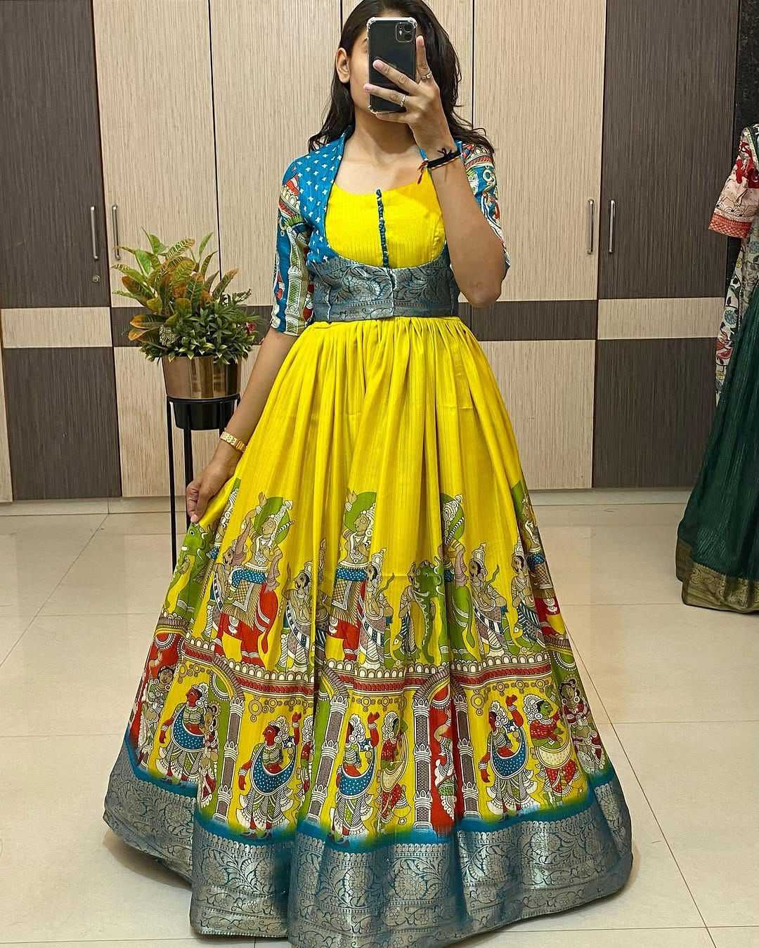 Ynf Dola Silk RIN235 101 Gowns Festive Collections Wholesale Printed Gowns Party Wear Gowns Silk Gowns Manufacturer- Kapda Export