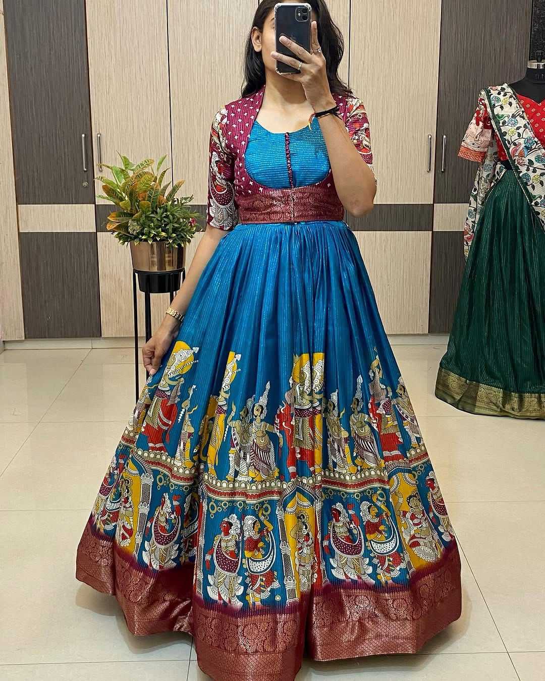 Ynf Dola Silk RIN235 101 Gowns Festive Collections Wholesale Printed Gowns Party Wear Gowns Silk Gowns Manufacturer- Kapda Export