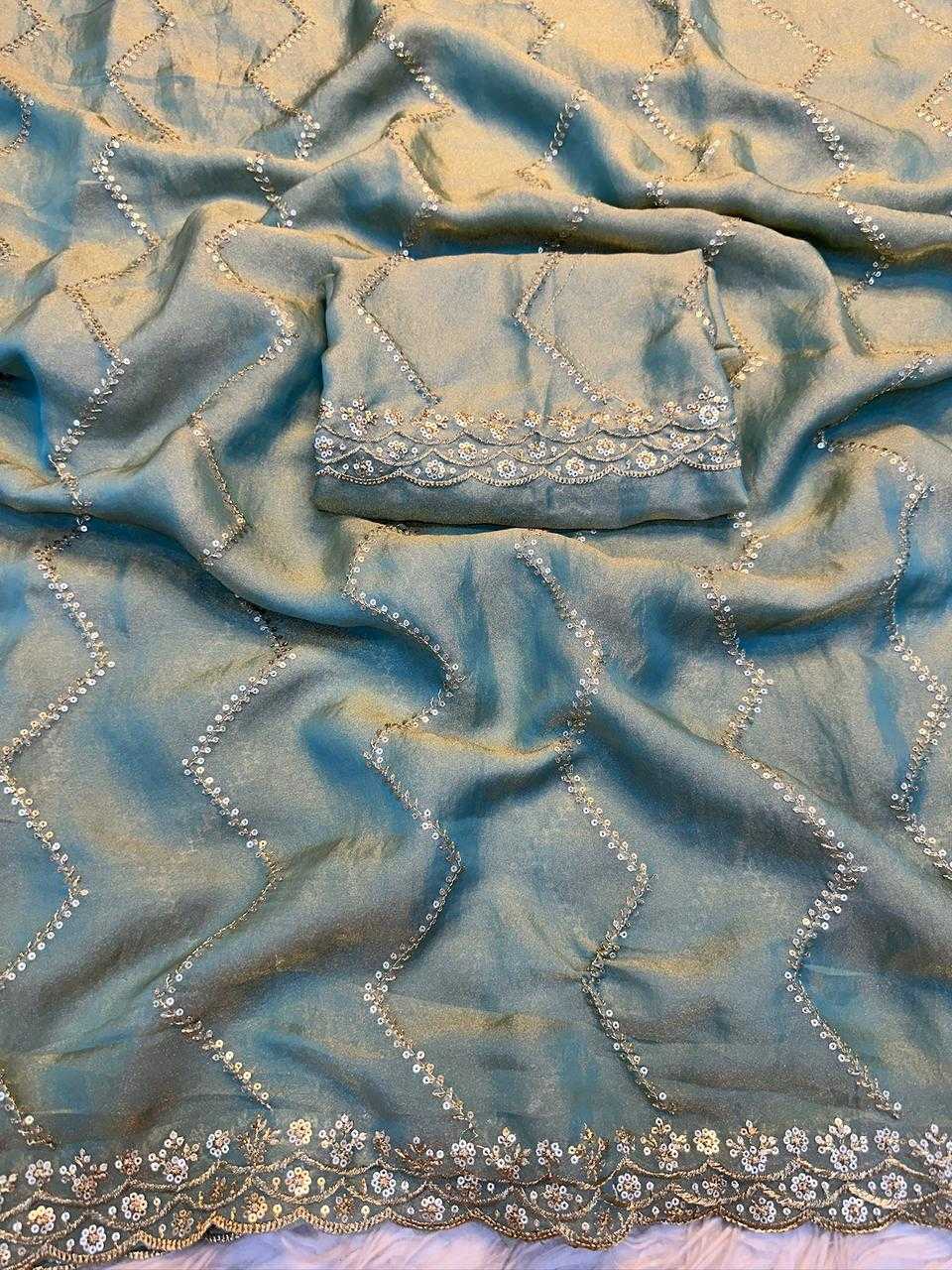 Ynf Dull Moss KESH671 Nc Sarees Wholesale Fancy Sarees Sequin Sarees Embroidered Sarees Manufacturer- Kapda Export