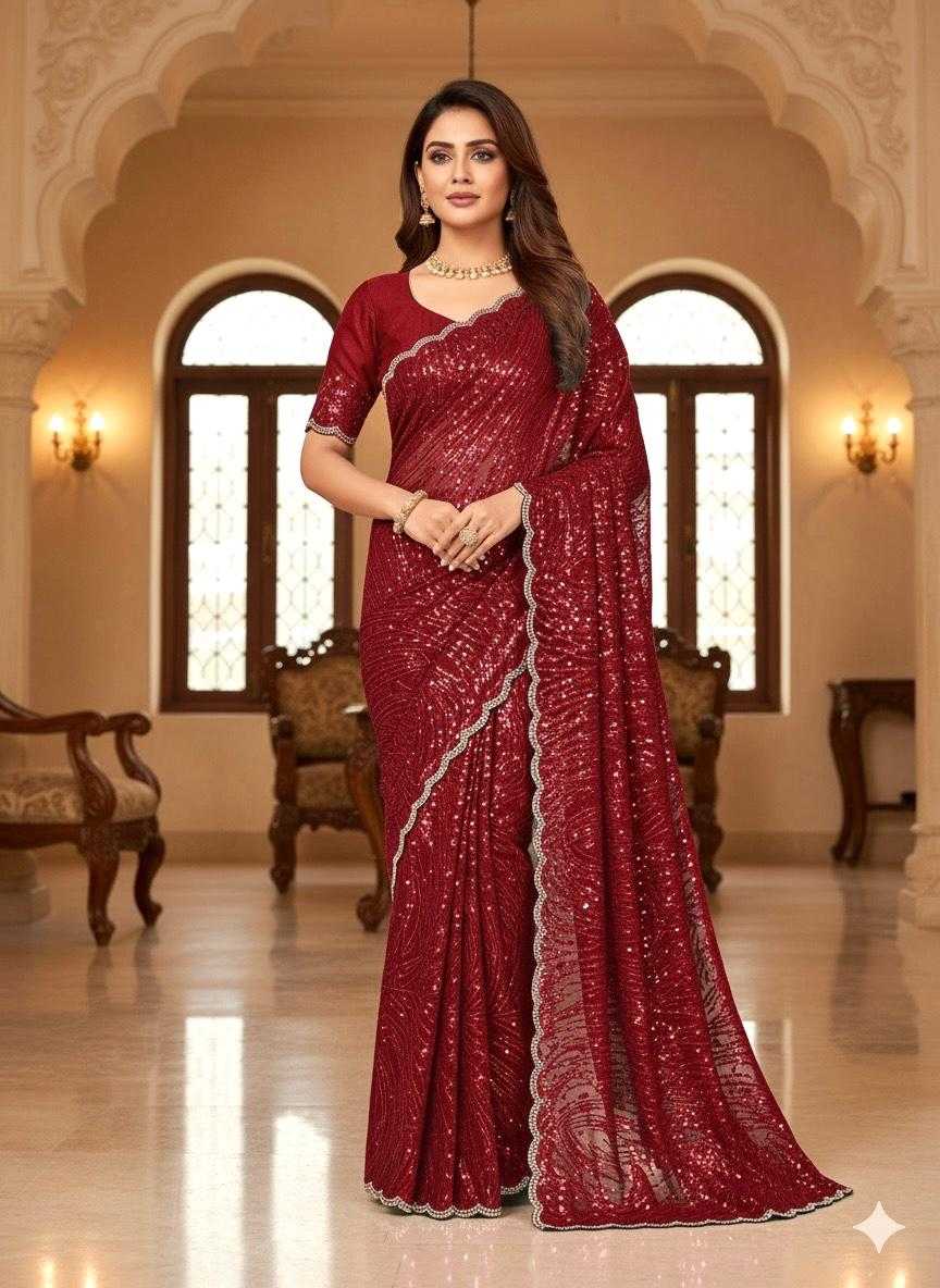 Ynf Fancy KESH114 3922 Sarees Wholesale Sequence Sarees Embroidered Sarees Stone Work Saree Manufacturer- Kapda Export