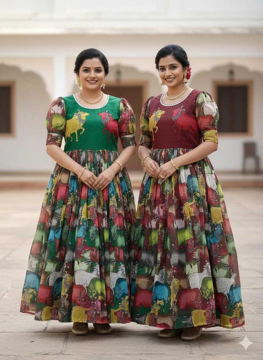 Ynf Fancy KESH167 PRIYA Gowns Wholesale Party Gowns Designer Gowns Floral Print Gowns Manufacturer- Kapda Export