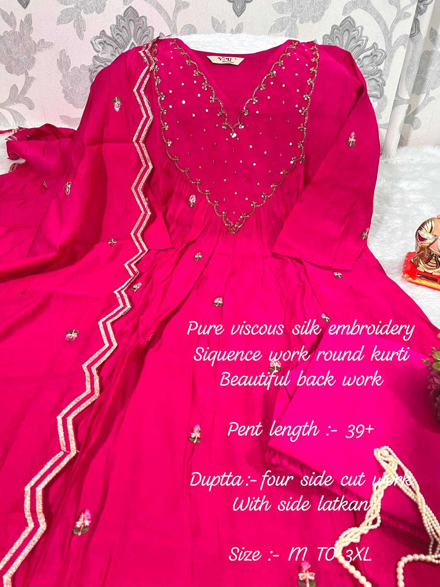 Ynf Fancy KESH594 KACHHI Gowns Wholesale Anarkali Gown Designer Gowns Pink Gown Manufacturer- Kapda Export