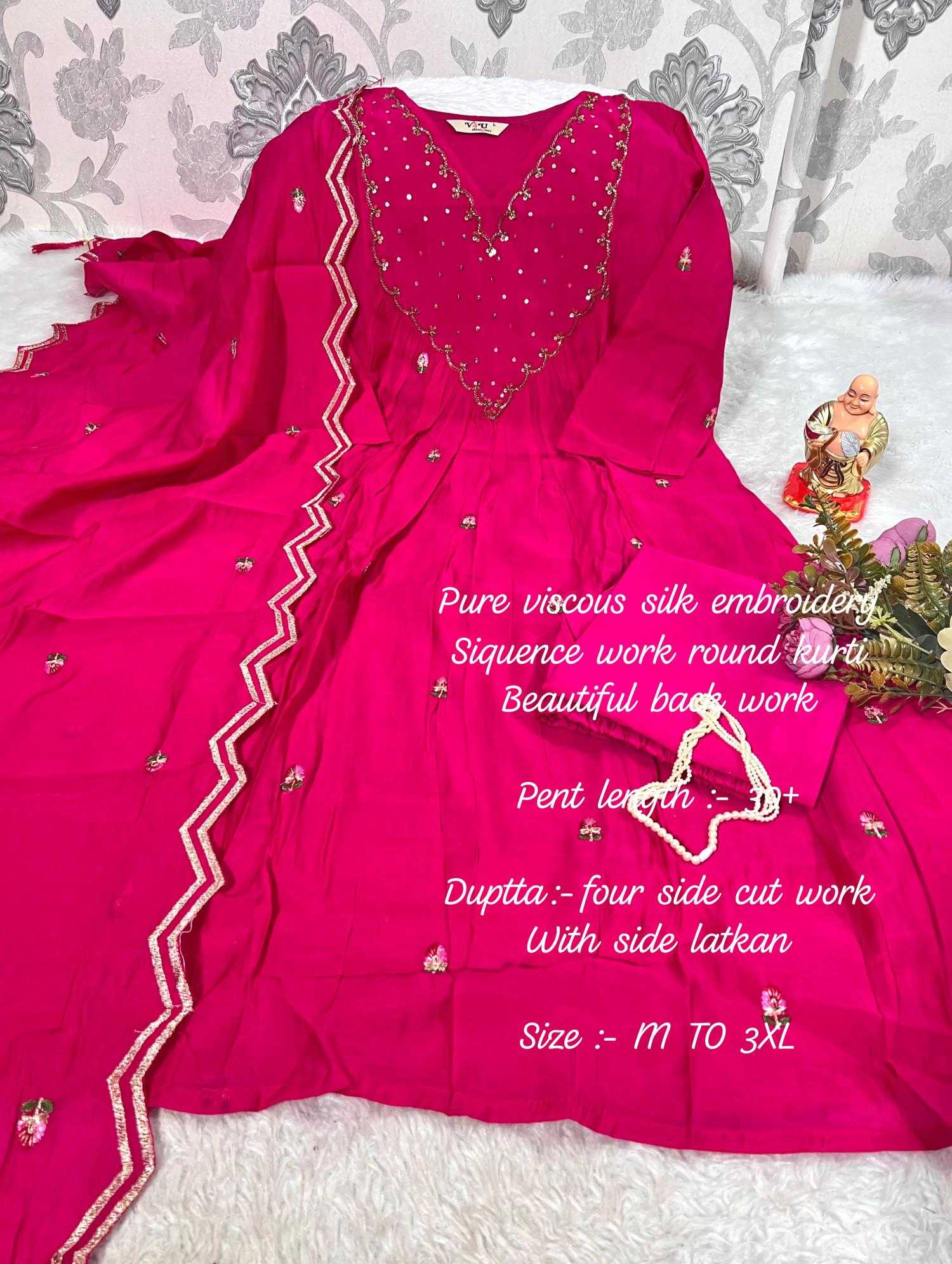 Ynf Fancy KESH594 KACHHI Gowns Wholesale Anarkali Gown Designer Gowns Pink Gown Manufacturer- Kapda Export