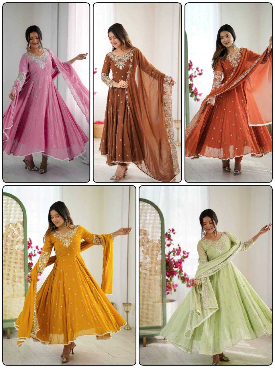 Ynf Faux Blooming KESH499 5012 Gowns Wholesale Embroidery Gowns Party Gowns Sequin Gowns Manufacturer- Kapda Export