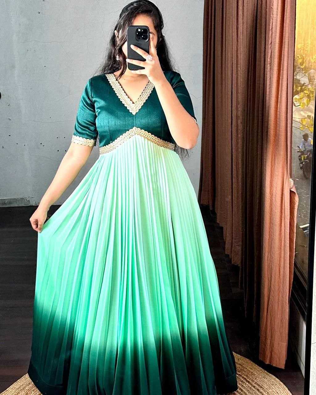 Ynf Faux Georgette KESH167 Gown-adult -3 Gowns Wholesale Fancy Gowns Georgette Gown Party Wear Gowns Manufacturer- Kapda Export