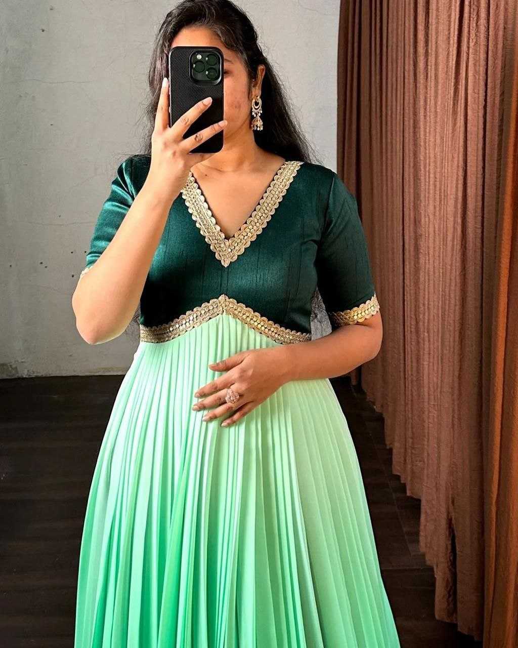 Ynf Faux Georgette KESH167 Gown-adult -3 Gowns Wholesale Fancy Gowns Georgette Gown Party Wear Gowns Manufacturer- Kapda Export