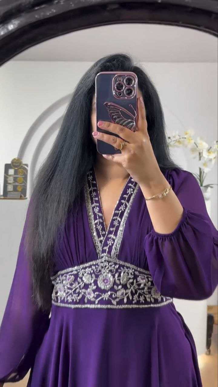 Ynf Faux Georgette KESH167 Gown-adult -4 Gowns Wholesale Embroidered Gown Party Wear Gowns Designer Gowns Manufacturer- Kapda Export