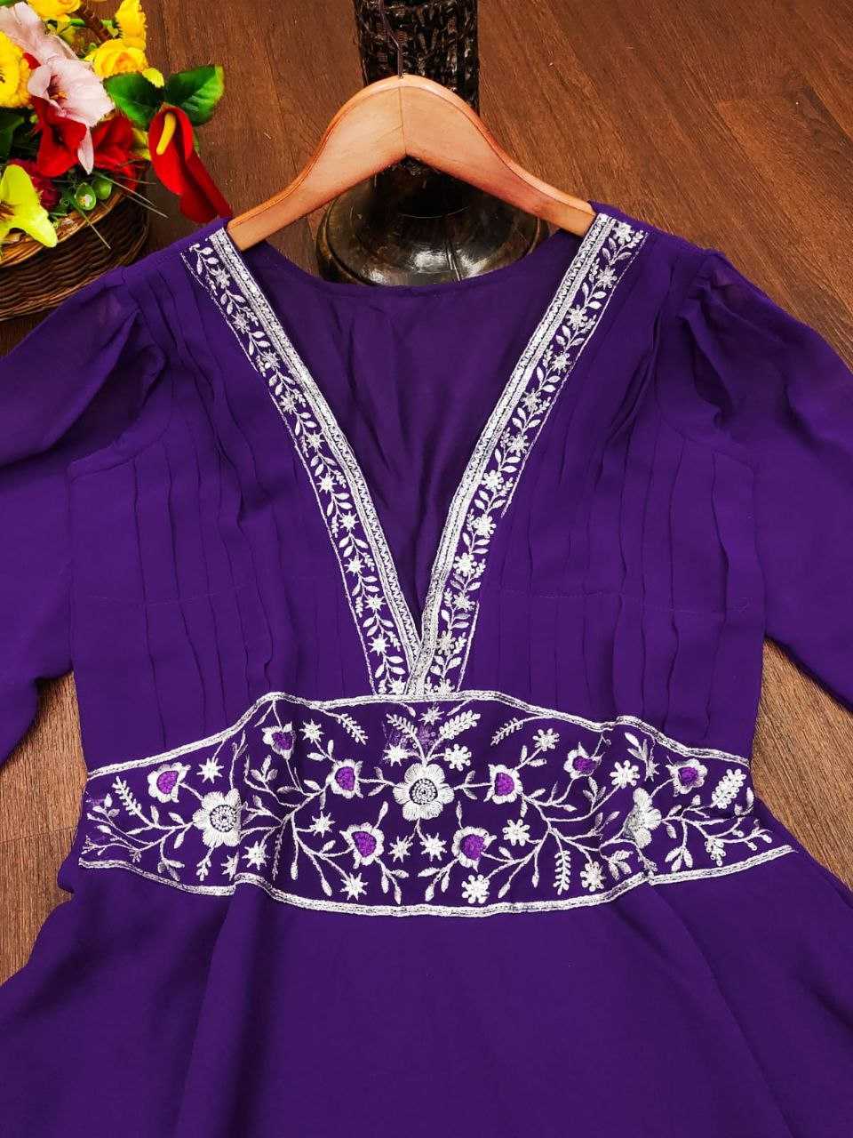 Ynf Faux Georgette KESH167 Gown-adult -4 Gowns Wholesale Embroidered Gown Party Wear Gowns Designer Gowns Manufacturer- Kapda Export