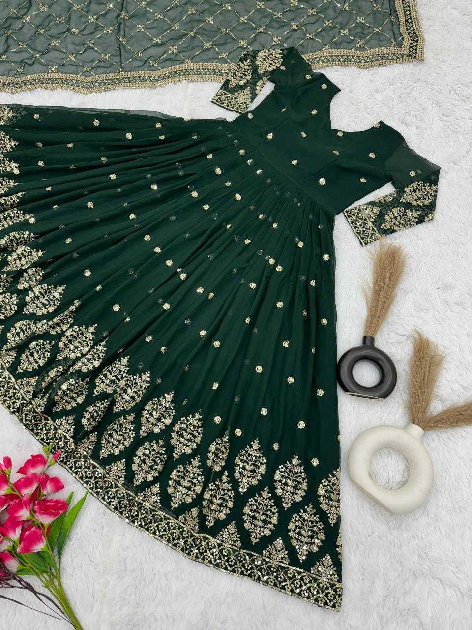 Ynf Faux Georgette KESH499 359 Gowns Wholesale Anarkali Gown Georgette Gown Designer Gowns Manufacturer- Kapda Export