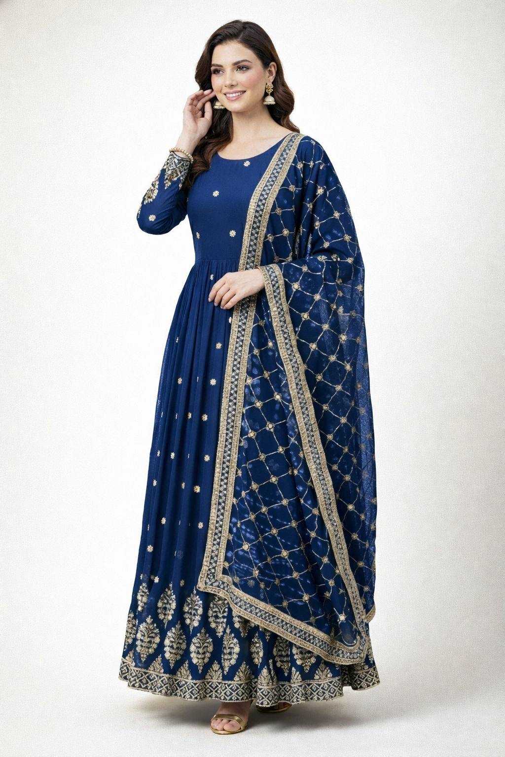 Ynf Faux Georgette KESH499 359 Gowns Wholesale Anarkali Gown Georgette Gown Designer Gowns Manufacturer- Kapda Export