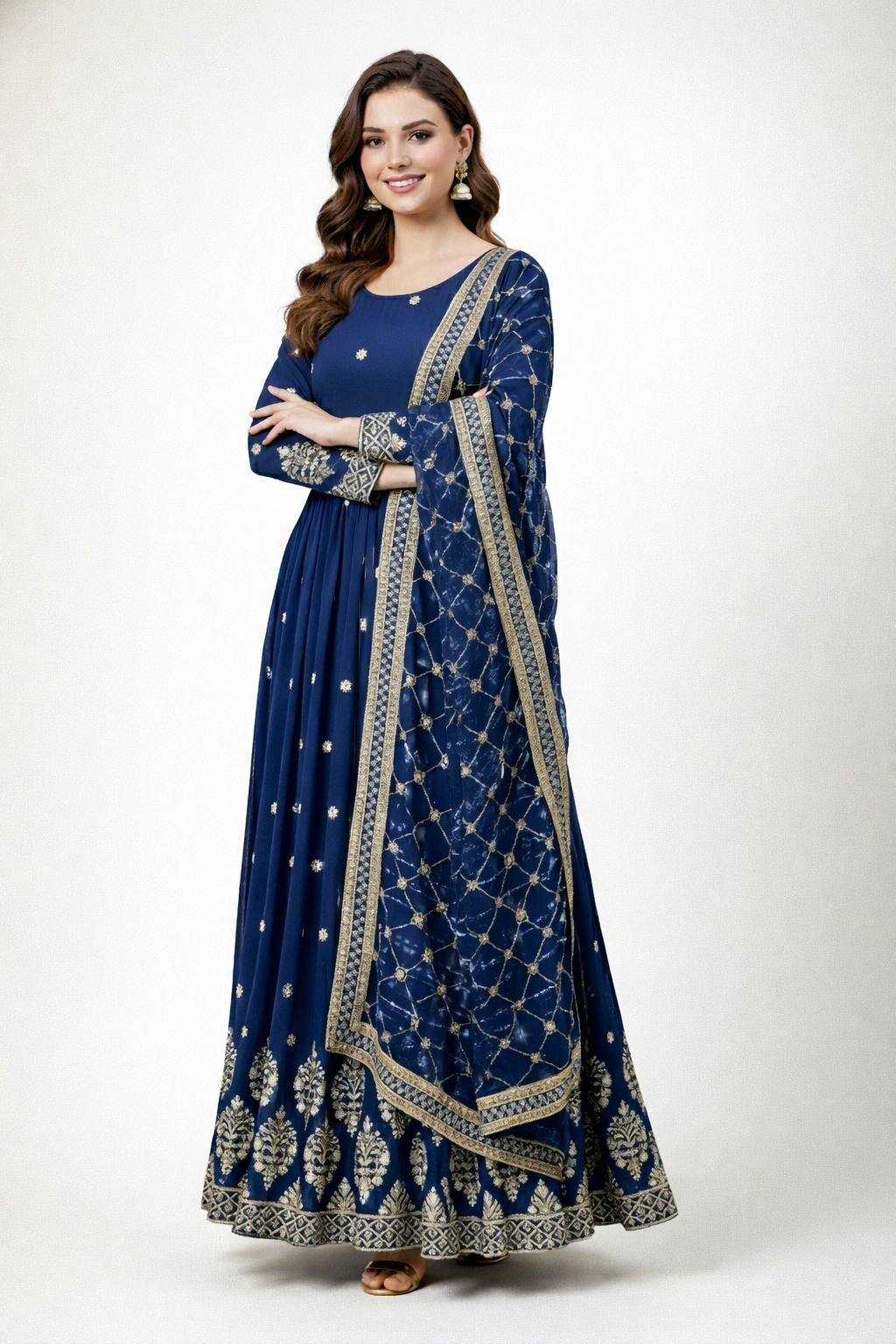 Ynf Faux Georgette KESH499 359 Gowns Wholesale Anarkali Gown Georgette Gown Designer Gowns Manufacturer- Kapda Export