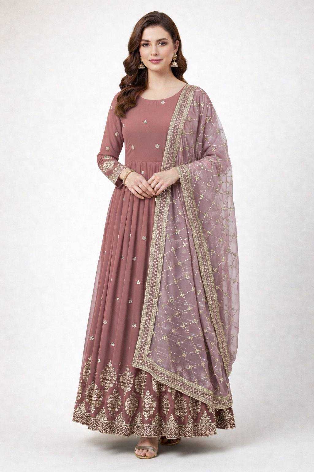 Ynf Faux Georgette KESH499 359 Gowns Wholesale Anarkali Gown Georgette Gown Designer Gowns Manufacturer- Kapda Export