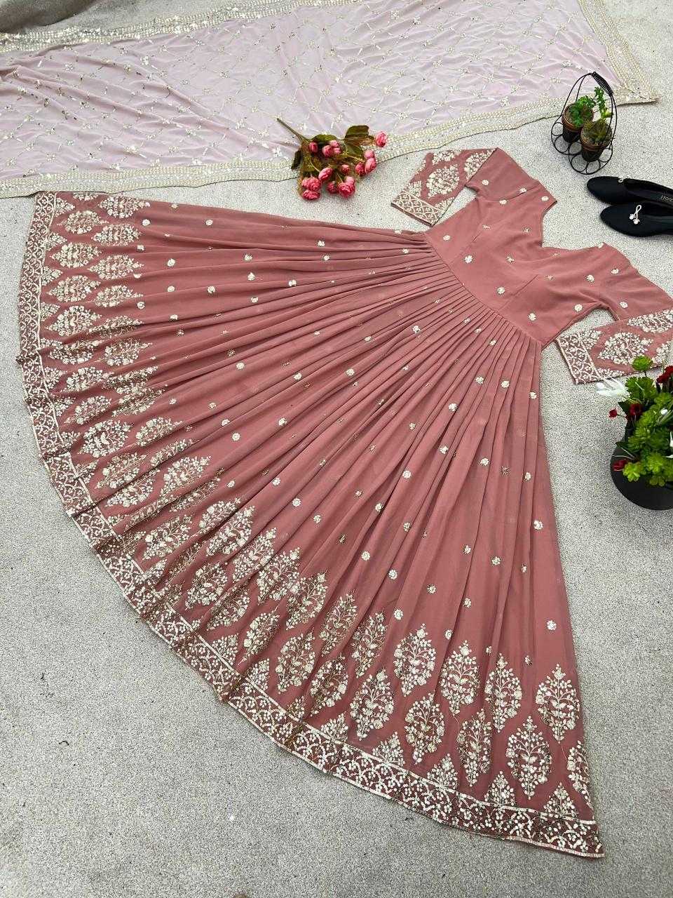 Ynf Faux Georgette KESH499 359 Gowns Wholesale Anarkali Gown Georgette Gown Designer Gowns Manufacturer- Kapda Export