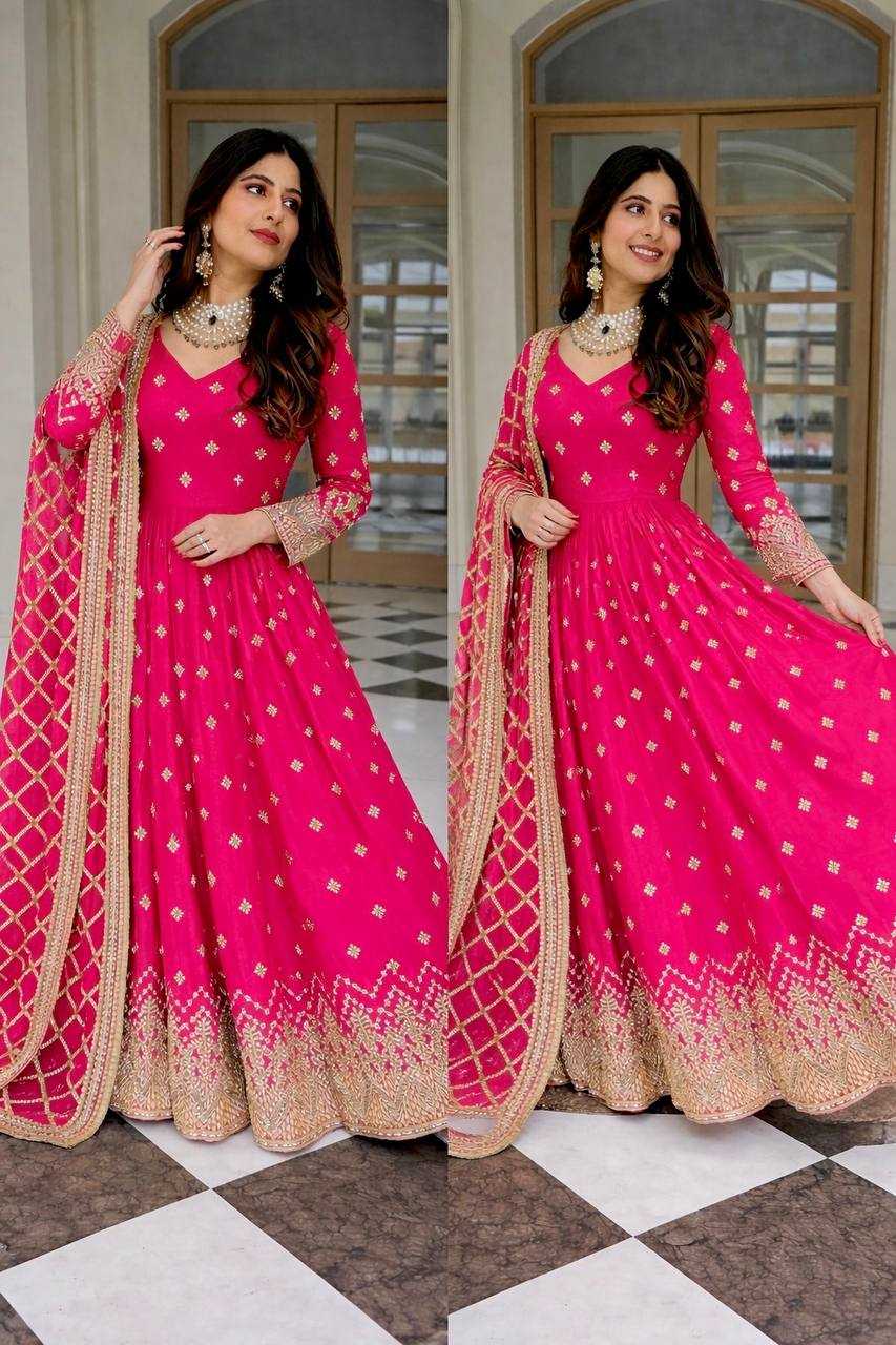 Ynf Faux Georgette KESH506 8030 Gowns Wholesale Evening Gowns Party Wear Gowns Sequin Gowns Manufacturer- Kapda Export