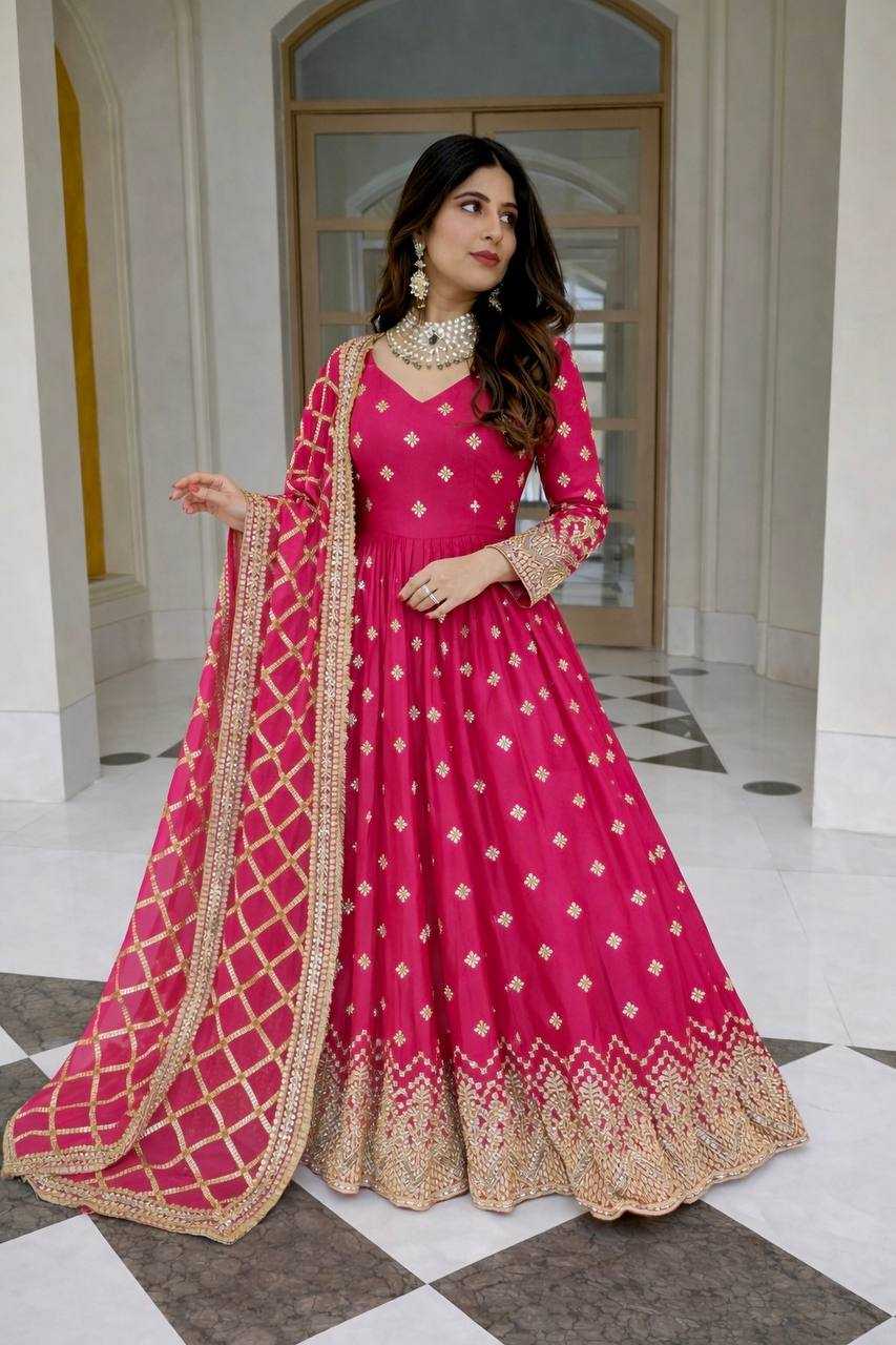 Ynf Faux Georgette KESH506 8030 Gowns Wholesale Evening Gowns Party Wear Gowns Sequin Gowns Manufacturer- Kapda Export