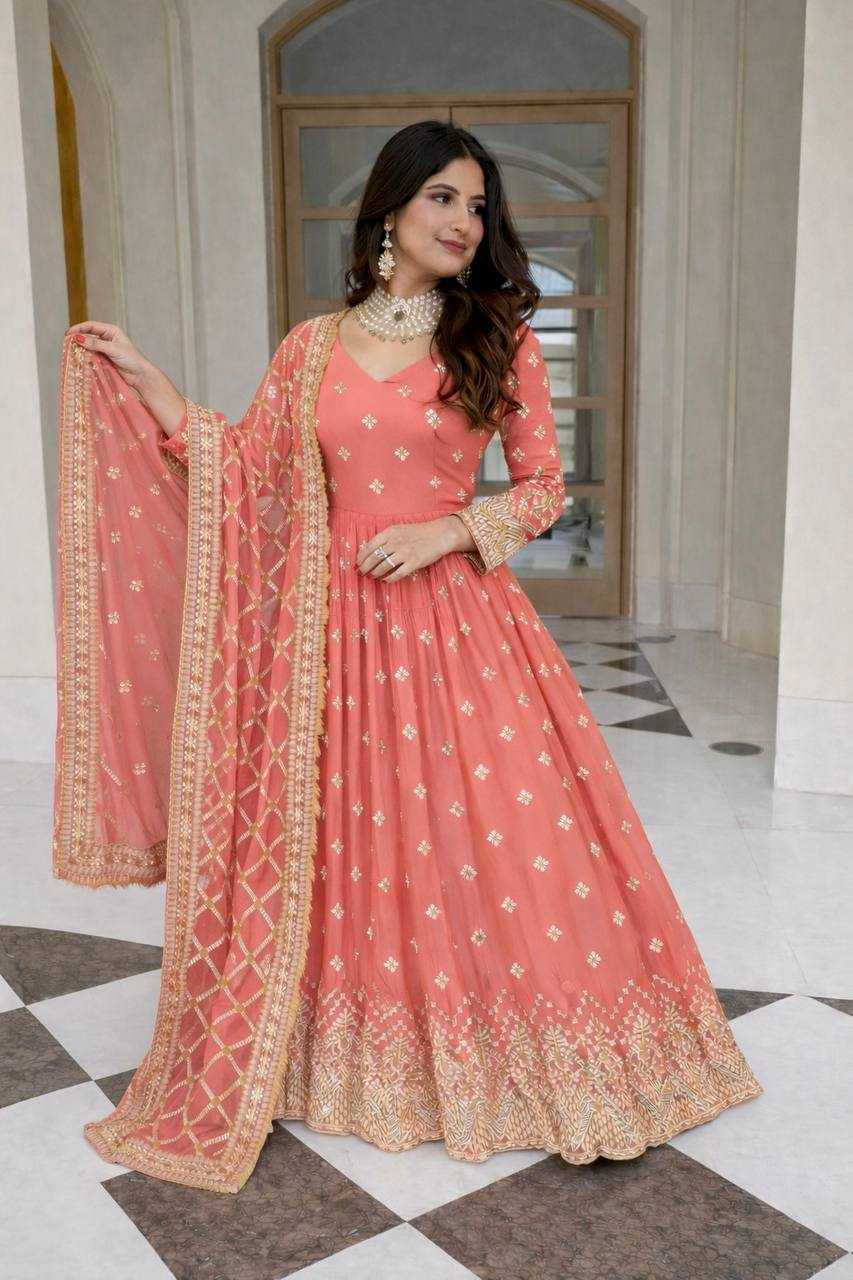 Ynf Faux Georgette KESH506 8030 Gowns Wholesale Evening Gowns Party Wear Gowns Sequin Gowns Manufacturer- Kapda Export