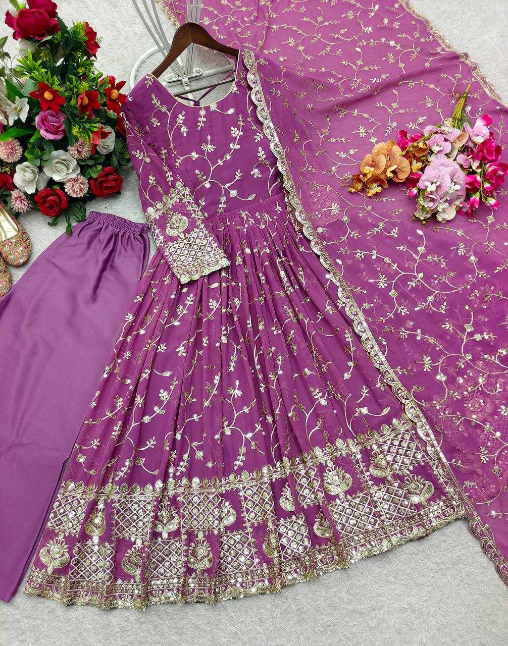 Ynf Faux Georgette KESH506 8051 Gowns Wholesale Georgette Gown Wedding Gown Bridal Gowns Manufacturer- Kapda Export