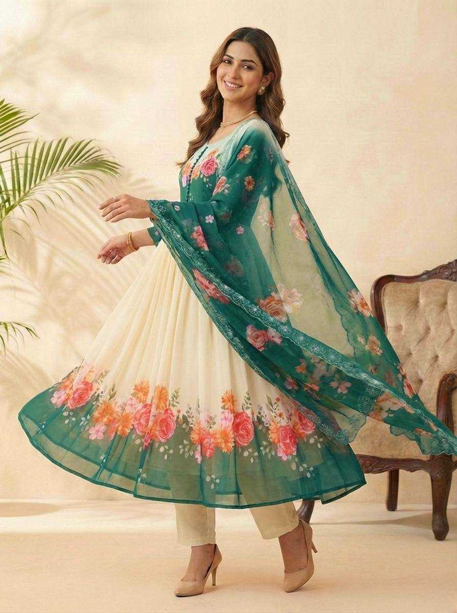 Ynf Faux Georgette KESH513 564 Gowns Wholesale Printed Gowns Georgette Gown Designer Gowns Manufacturer- Kapda Export