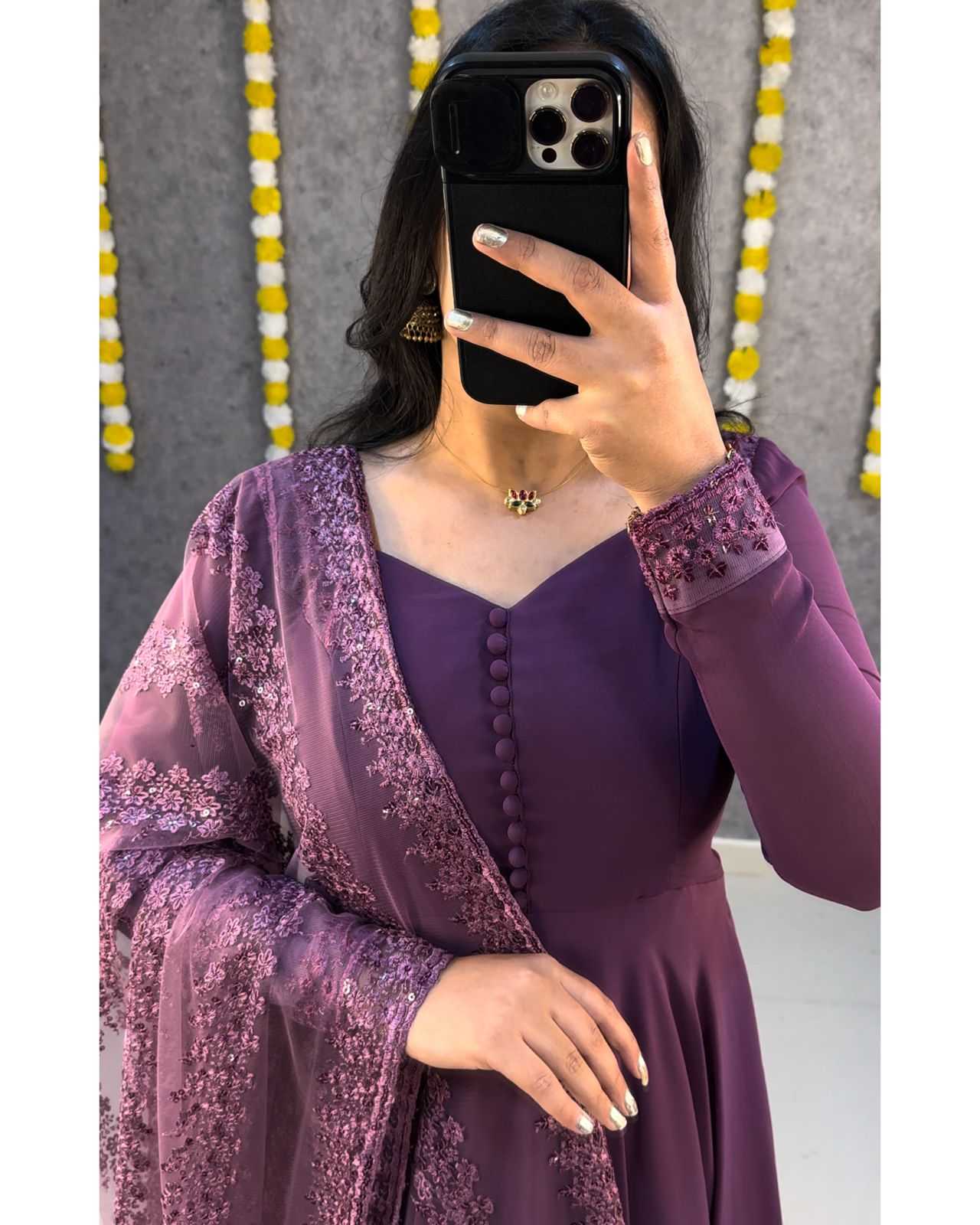 Ynf Faux Georgette KESH599 102 Gowns Festive Collections Plus Size Collections Wholesale Georgette Gown Party Wear Gowns Gown With Dupatta Manufacturer- Kapda Export