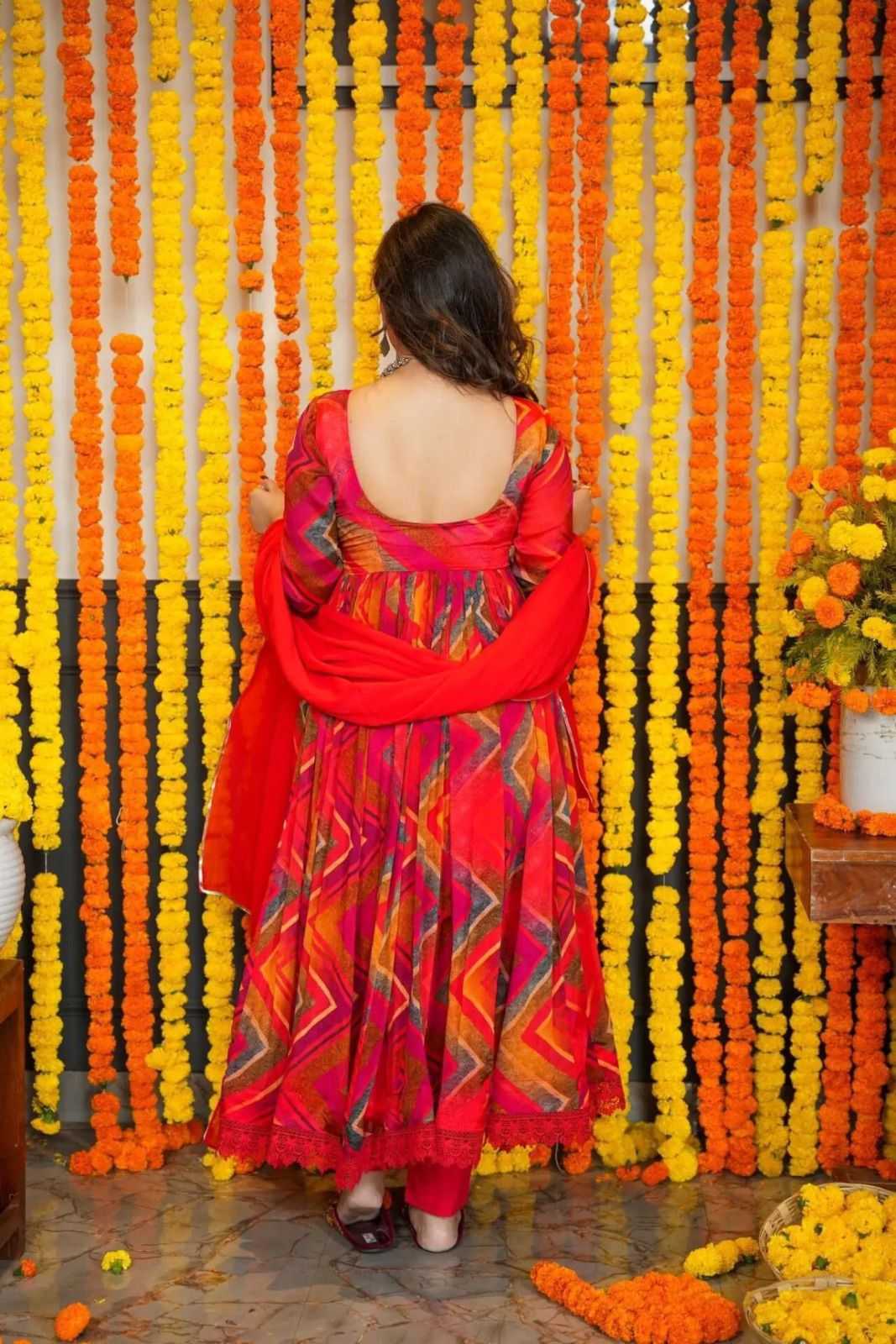 Ynf Faux Georgette KESH730 digital print Gowns Festive Collections Wholesale Printed Gowns Georgette Gown Lace Gowns Manufacturer- Kapda Export