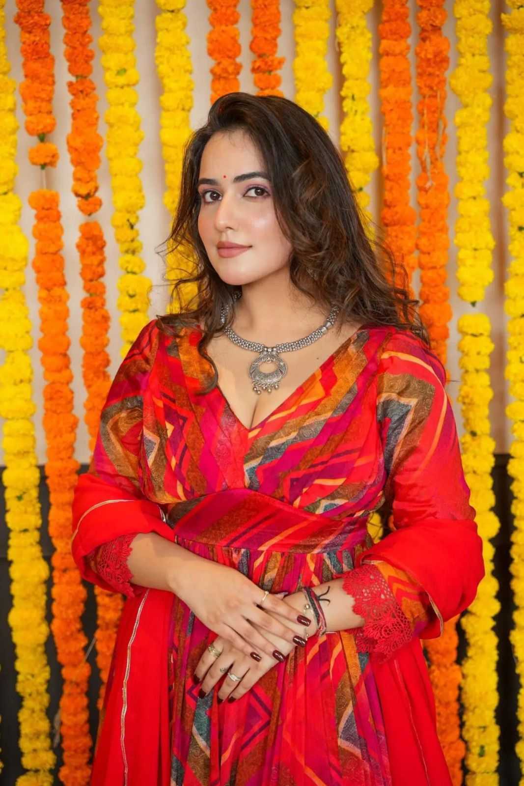 Ynf Faux Georgette KESH730 digital print Gowns Festive Collections Wholesale Printed Gowns Georgette Gown Lace Gowns Manufacturer- Kapda Export