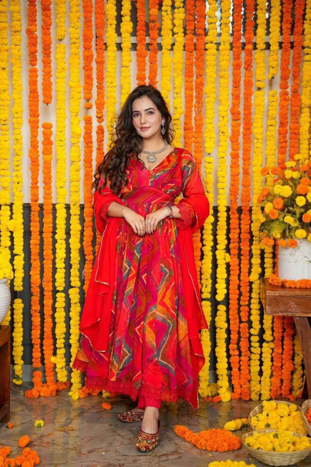 Ynf Faux Georgette KESH730 digital print Gowns Festive Collections Wholesale Printed Gowns Georgette Gown Lace Gowns Manufacturer- Kapda Export