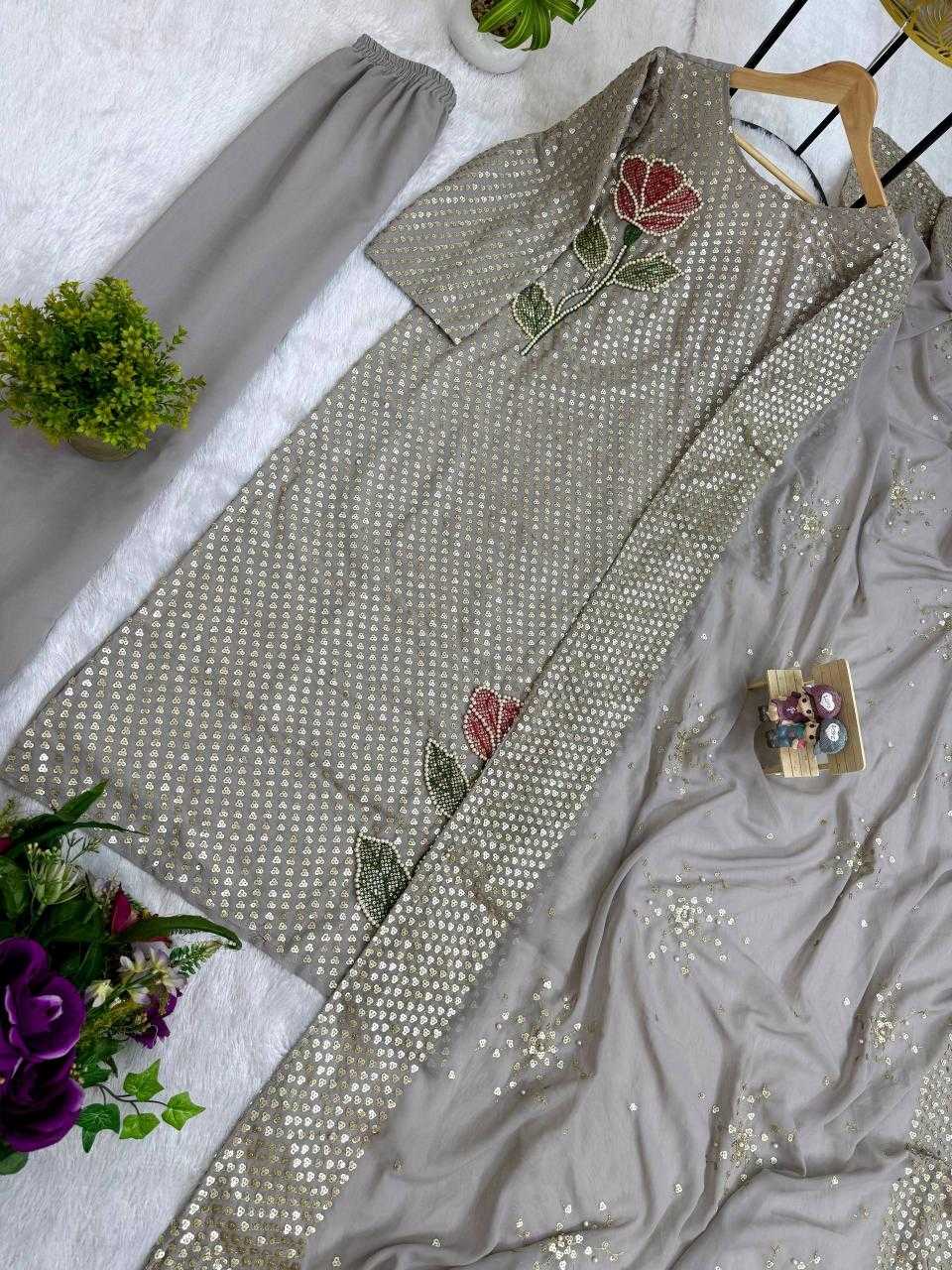 Ynf Faux Georgette RIN215 1162 Suits & Dresses Festive Collections Wholesale Kashmiri Suits Party wear suits Eid Collections Manufacturer- Kapda Export