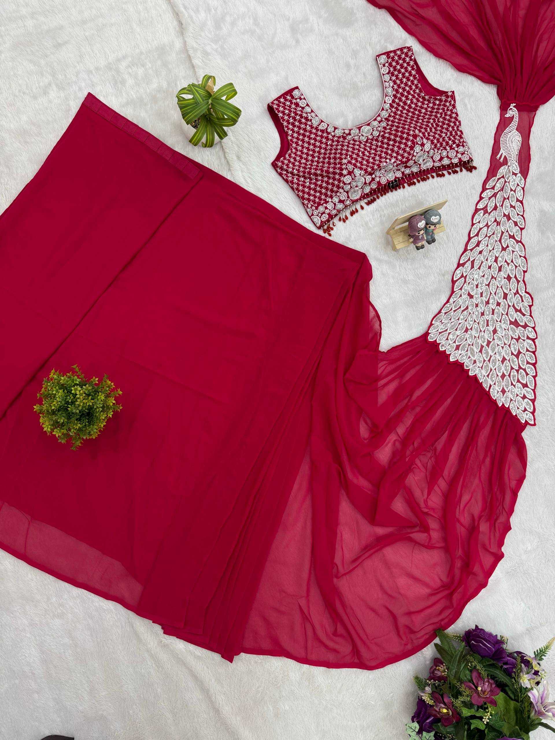 Ynf Faux Georgette RIN215 1165 Sarees Wholesale Ready To Wear Sarees Party Wear Sarees Modern Sarees Manufacturer- Kapda Export