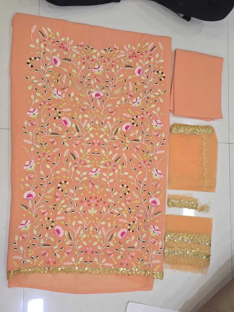 Ynf Faux Georgette RIN236 1002-J Suits & Dresses Festive Collections Wholesale Palazzo Suit Georgette Suit Embroidered Suits Manufacturer- Kapda Export