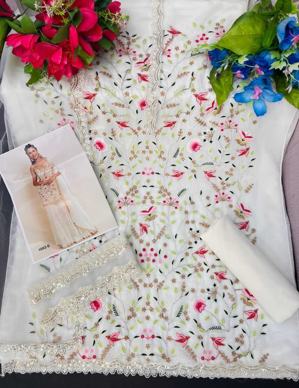Ynf Faux Georgette RIN236 1002 Suits & Dresses Festive Collections Wholesale Unstitched Suits Palazzo Suit Suit Material Manufacturer- Kapda Export