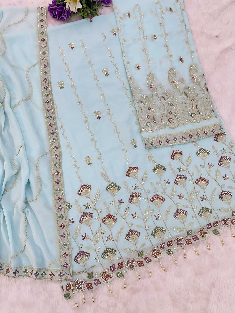 Ynf Faux Georgette RIN236 1315 Suits & Dresses Festive Collections Wholesale Unstitched Suits Georgette Suit Suit Material Manufacturer- Kapda Export