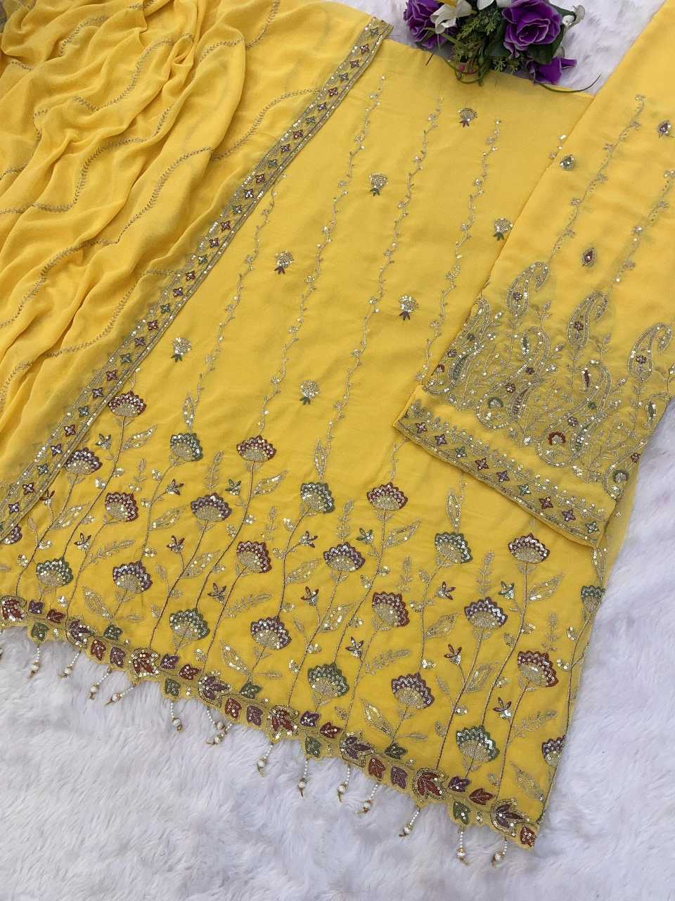 Ynf Faux Georgette RIN236 1315 Suits & Dresses Festive Collections Wholesale Unstitched Suits Georgette Suit Suit Material Manufacturer- Kapda Export