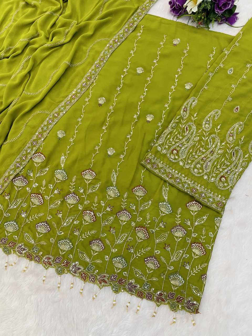 Ynf Faux Georgette RIN236 1315 Suits & Dresses Festive Collections Wholesale Unstitched Suits Georgette Suit Suit Material Manufacturer- Kapda Export