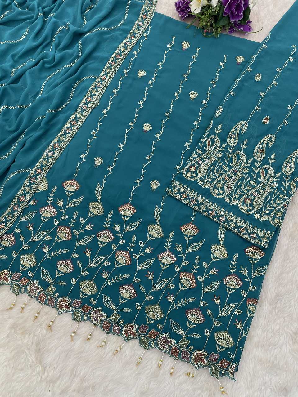 Ynf Faux Georgette RIN236 1315 Suits & Dresses Festive Collections Wholesale Unstitched Suits Georgette Suit Suit Material Manufacturer- Kapda Export