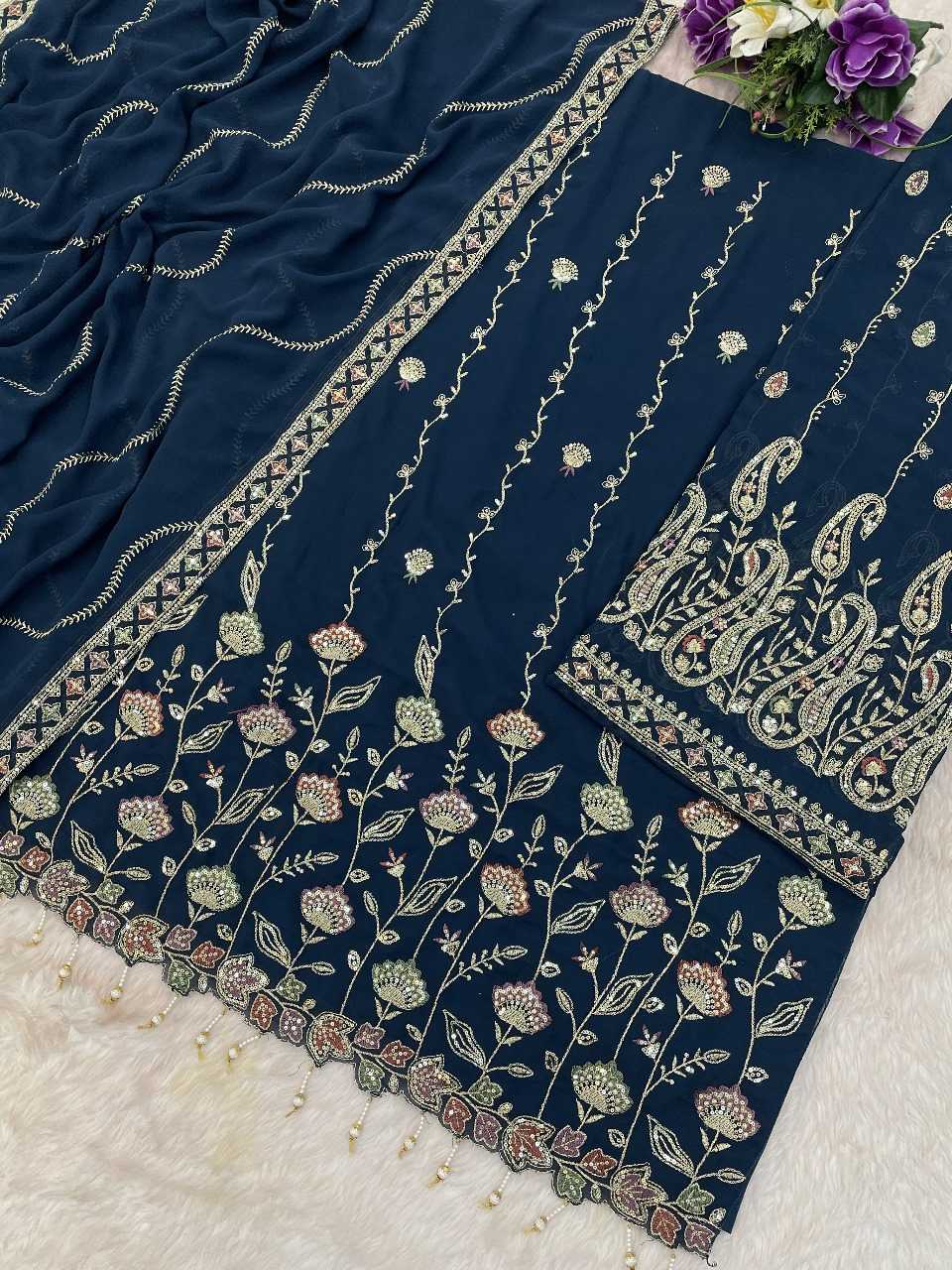 Ynf Faux Georgette RIN236 1315 Suits & Dresses Festive Collections Wholesale Unstitched Suits Georgette Suit Suit Material Manufacturer- Kapda Export