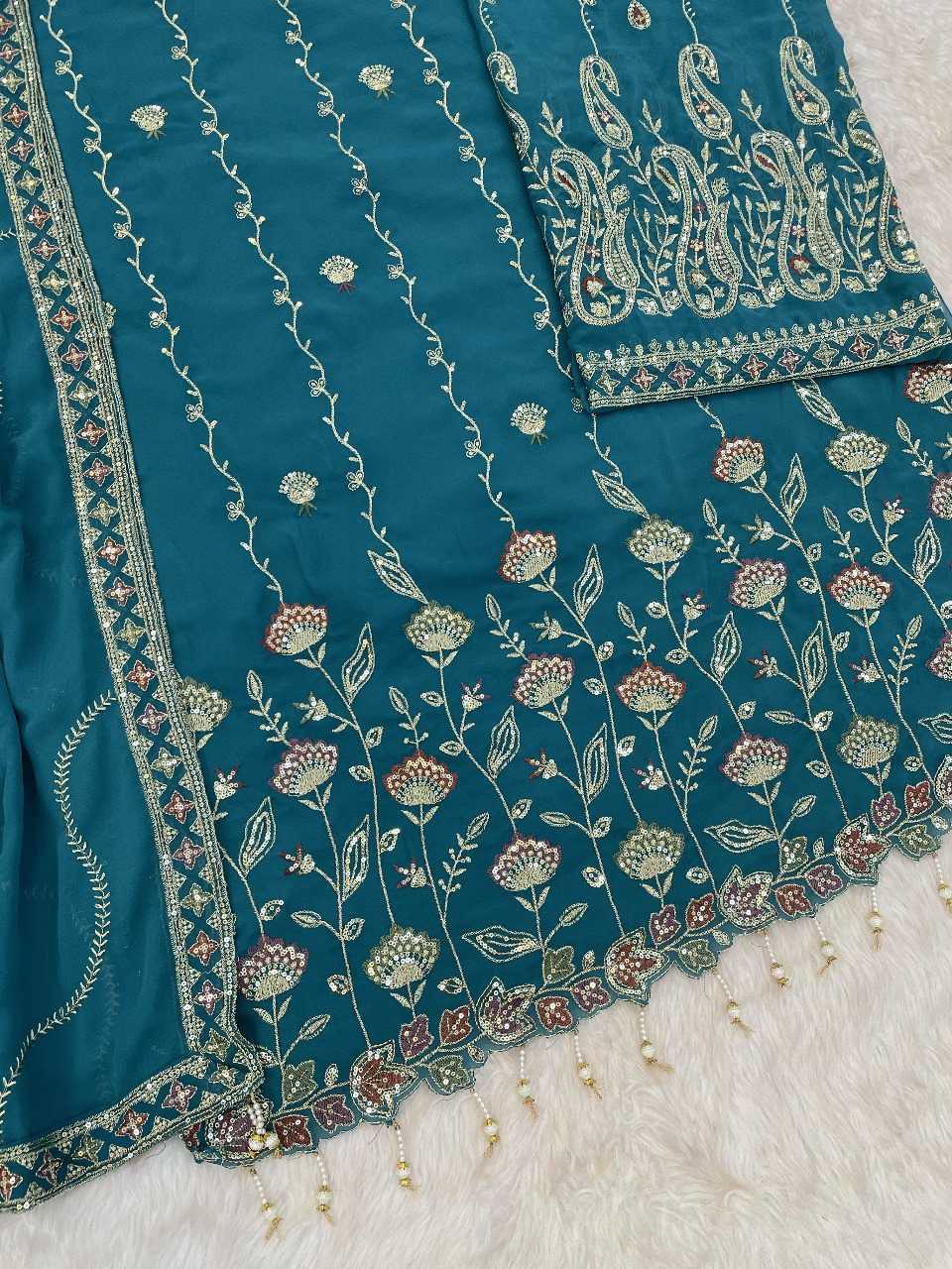 Ynf Faux Georgette RIN236 1315 Suits & Dresses Festive Collections Wholesale Unstitched Suits Georgette Suit Suit Material Manufacturer- Kapda Export