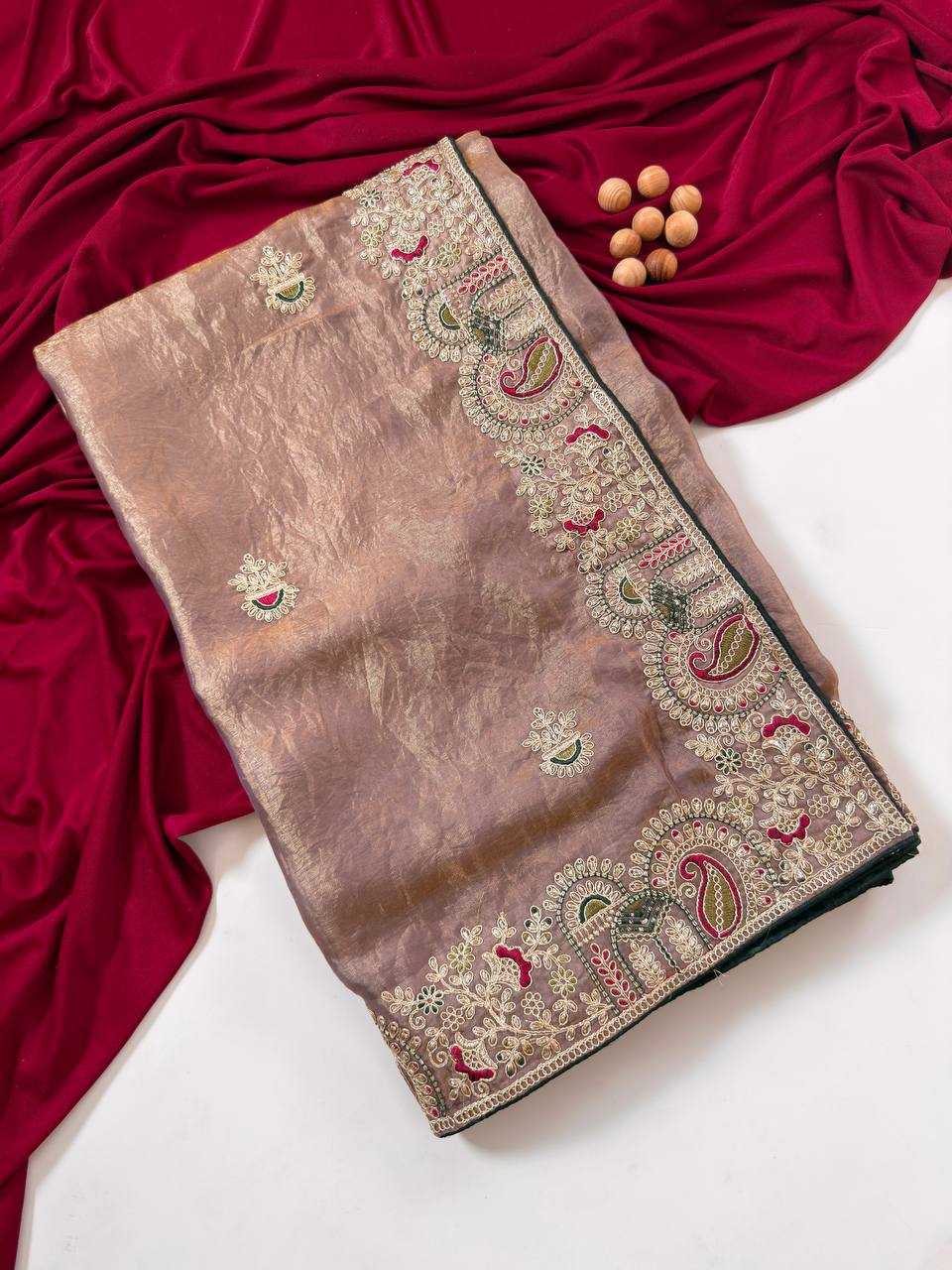 Ynf FENDY Sarees Wholesale Embroidered Sarees Traditional Sarees Golden Sarees Manufacturer- Kapda Export