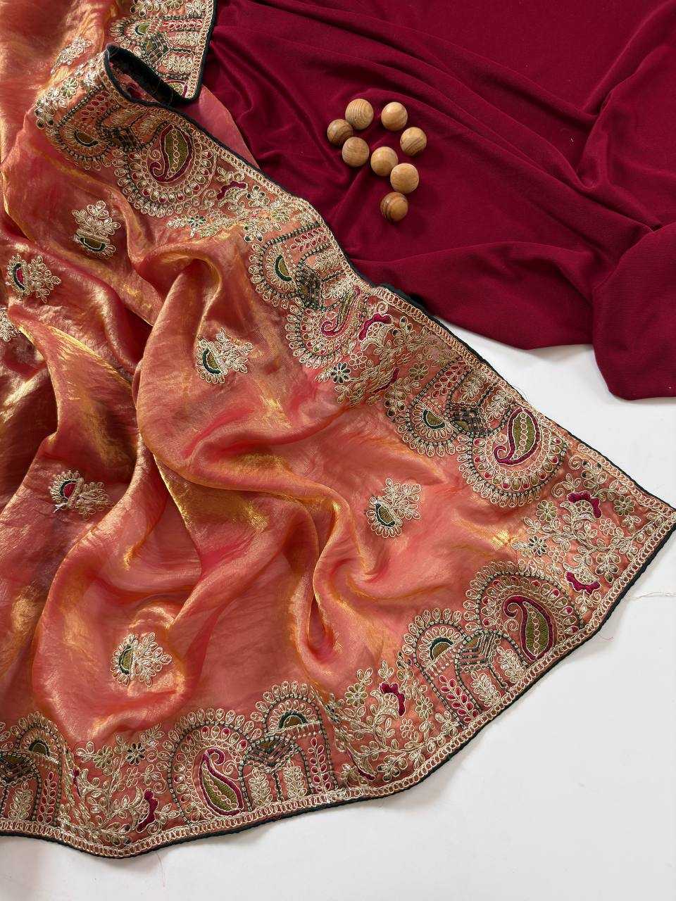 Ynf FENDY Sarees Wholesale Embroidered Sarees Traditional Sarees Golden Sarees Manufacturer- Kapda Export