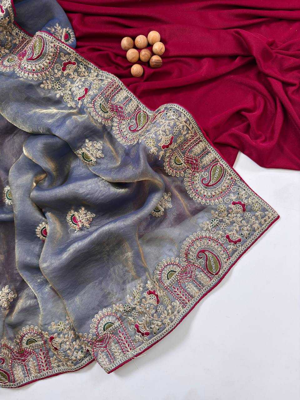 Ynf FENDY Sarees Wholesale Embroidered Sarees Traditional Sarees Golden Sarees Manufacturer- Kapda Export