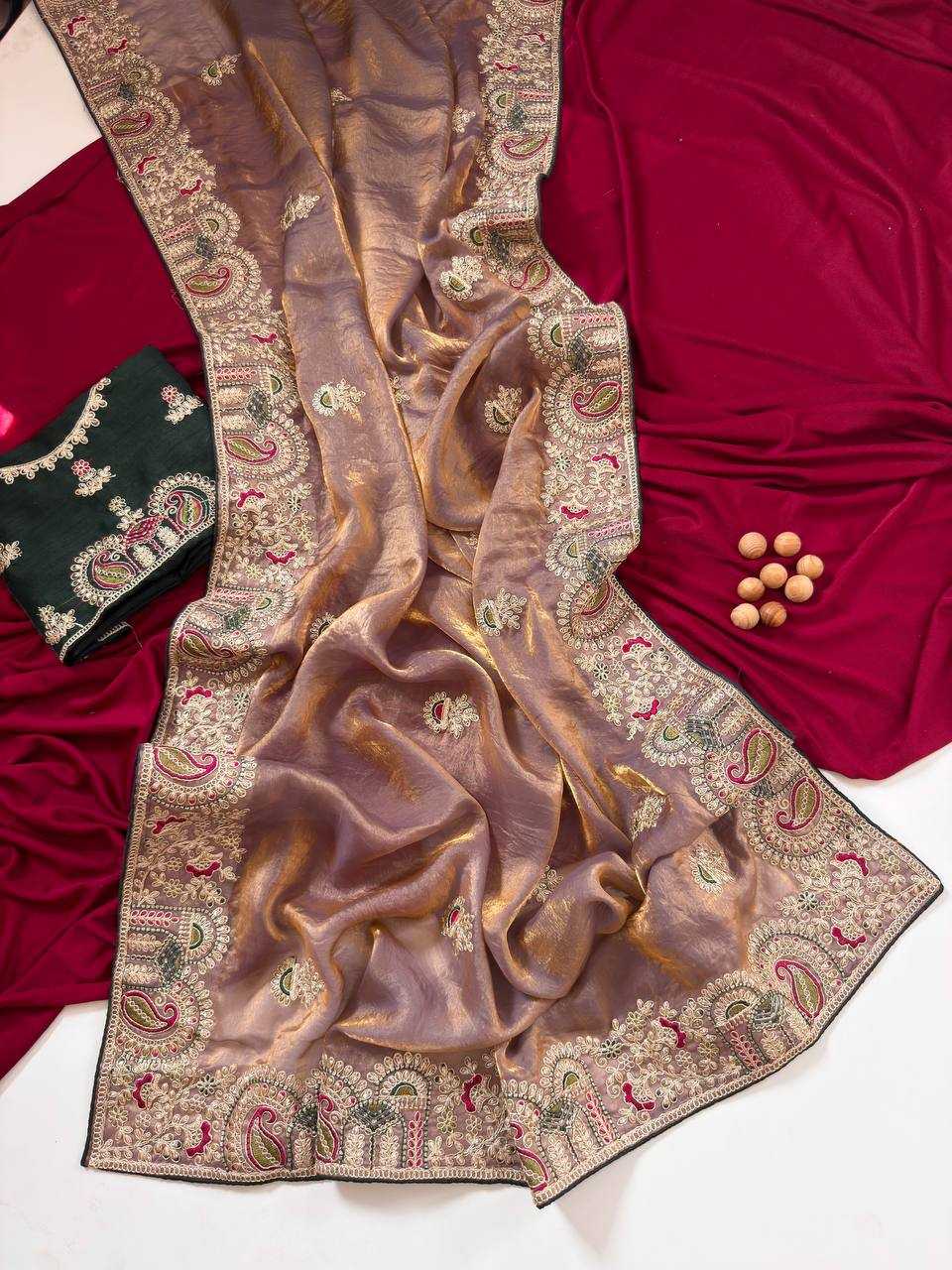 Ynf FENDY Sarees Wholesale Embroidered Sarees Traditional Sarees Golden Sarees Manufacturer- Kapda Export