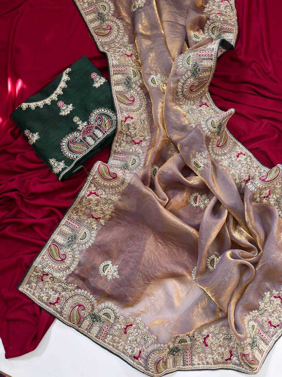 Ynf FENDY Sarees Wholesale Embroidered Sarees Traditional Sarees Golden Sarees Manufacturer- Kapda Export