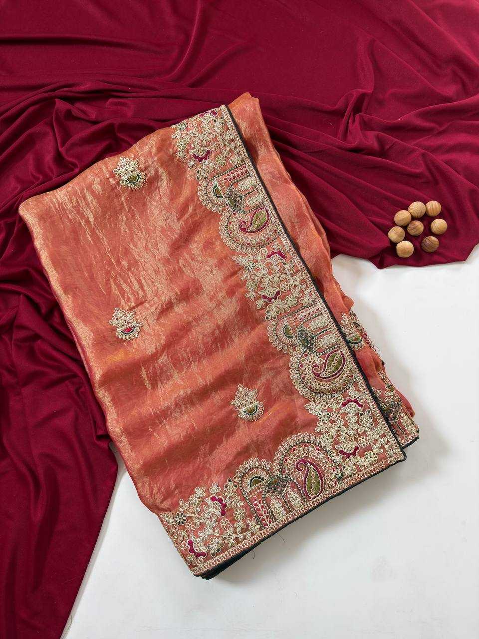 Ynf FENDY Sarees Wholesale Embroidered Sarees Traditional Sarees Golden Sarees Manufacturer- Kapda Export