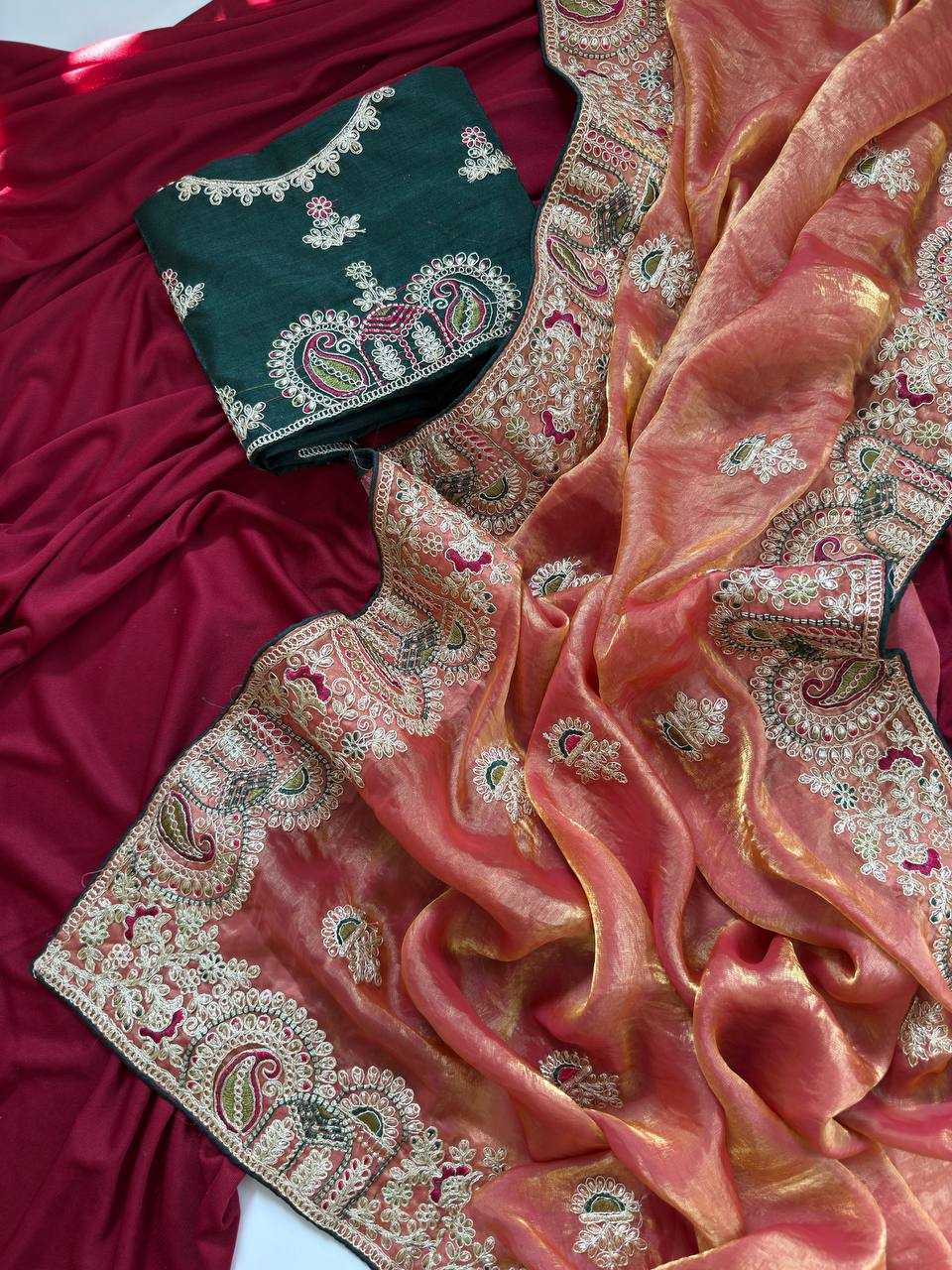 Ynf FENDY Sarees Wholesale Embroidered Sarees Traditional Sarees Golden Sarees Manufacturer- Kapda Export