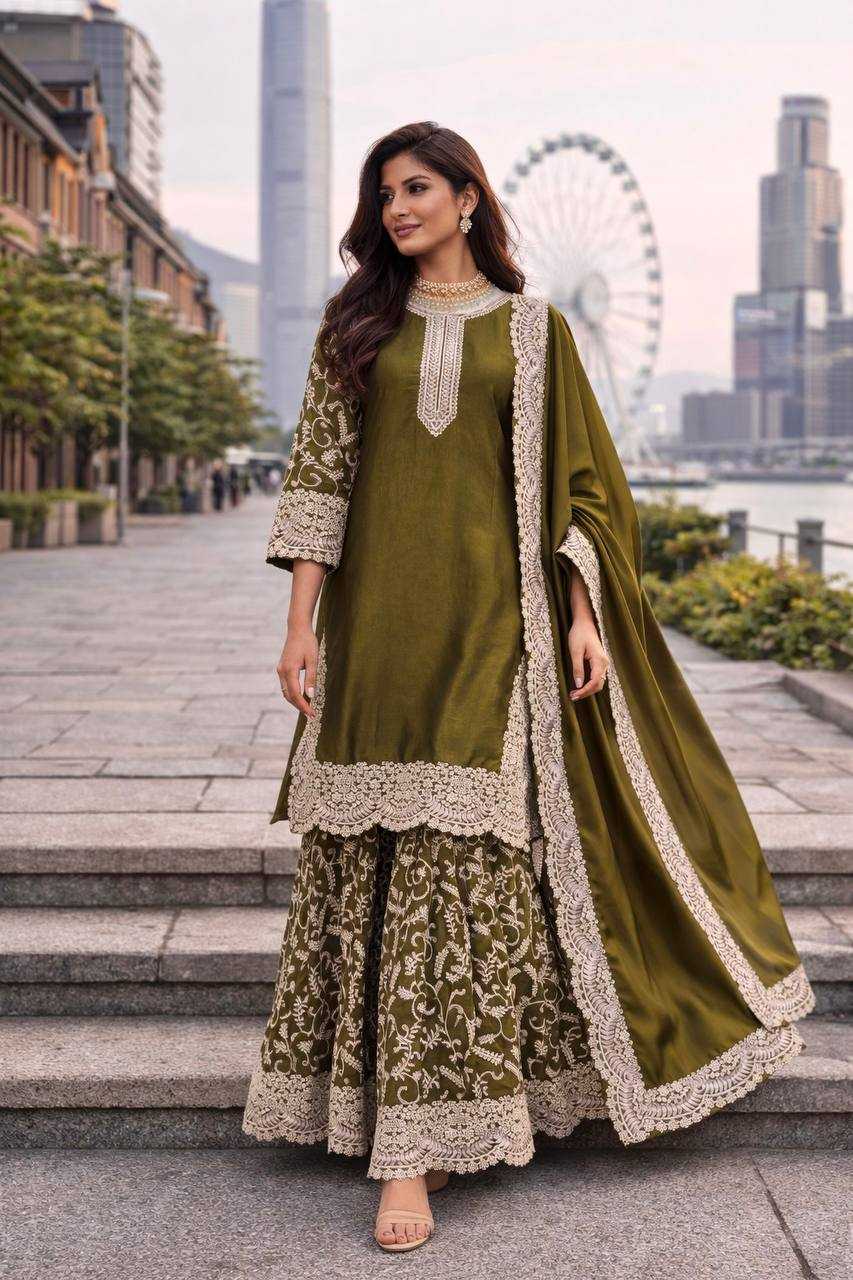 Ynf FENDY Silk KESH490 704 Suits & Dresses Wholesale Palazzo Suit Wedding Suits Embroidered Suits Manufacturer- Kapda Export