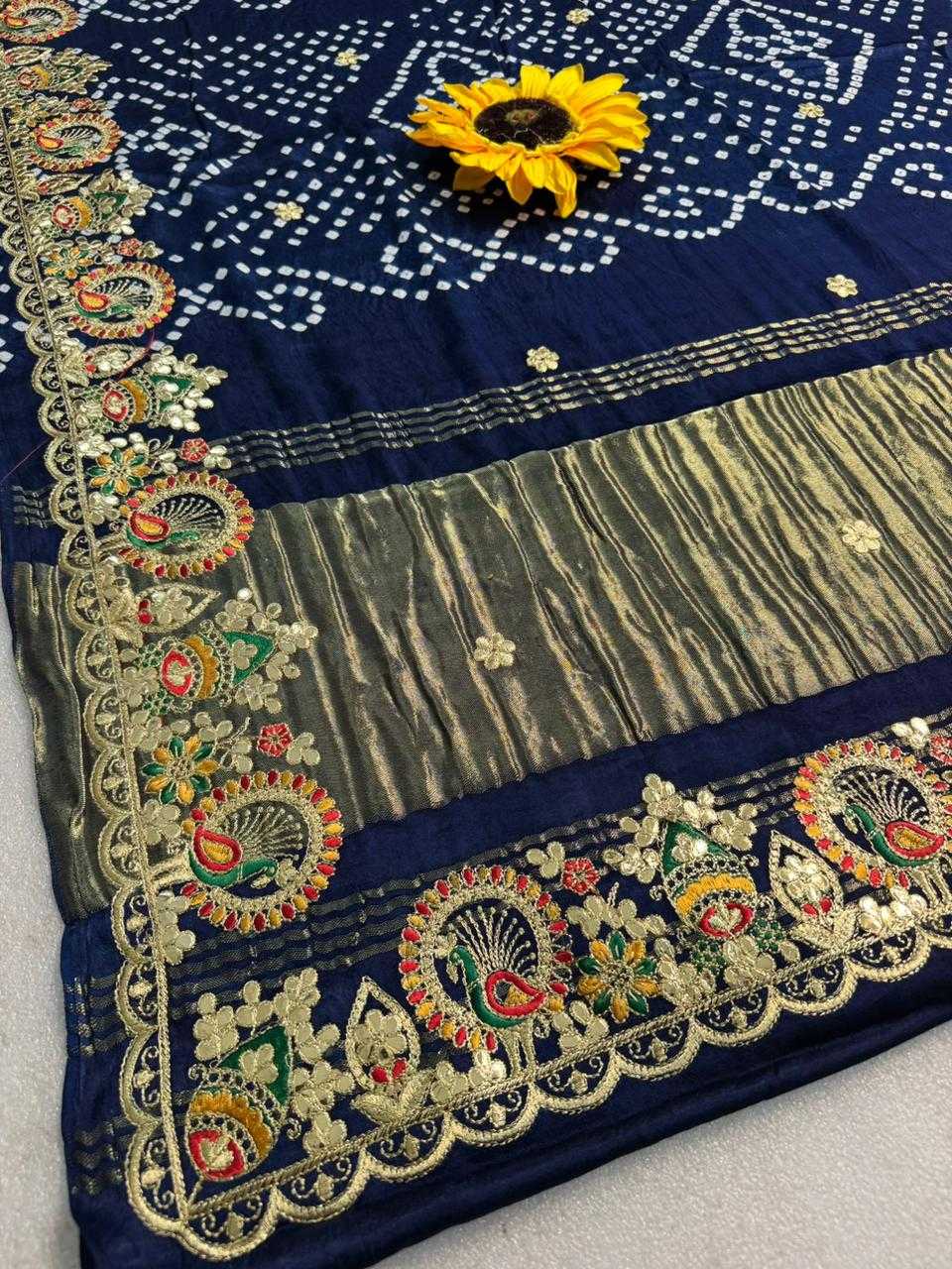 Ynf Gajji Silk KESH576 263 Sarees Festive Collections Wholesale Hand Work Sarees Bandhani Sarees Sarees With Blouse Manufacturer- Kapda Export