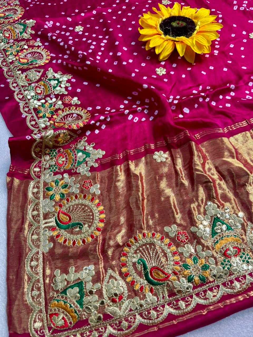 Ynf Gajji Silk KESH576 263 Sarees Festive Collections Wholesale Hand Work Sarees Bandhani Sarees Sarees With Blouse Manufacturer- Kapda Export