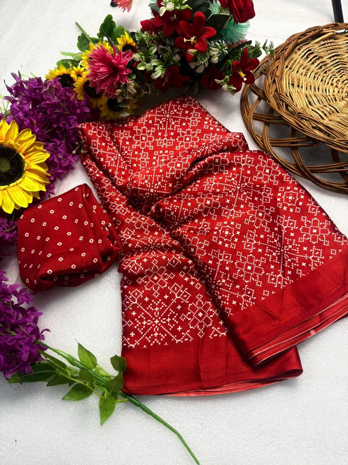 Ynf Gajji Silk KESH576 bandhej Sarees Wholesale Designer Sarees Ajrakh Sarees Bandhani Bandhej Sarees Manufacturer- Kapda Export